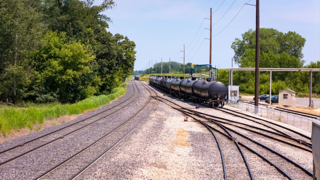 Railcars at Didion in Cambria, Wisconsin, picking up ethanol made from Wisconsin-grown corn.